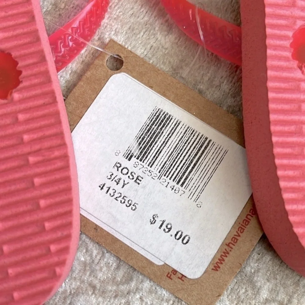 Brand New Havaianas Set of 2 Pairs of Flip Flops Frozen Anna Elsa Disney Pink